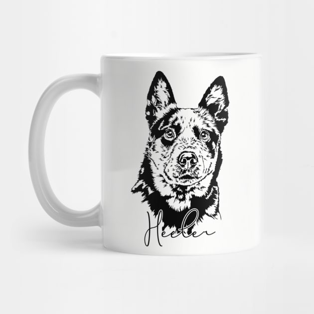 Funny Blue Heeler lover dog portrait by wilsigns